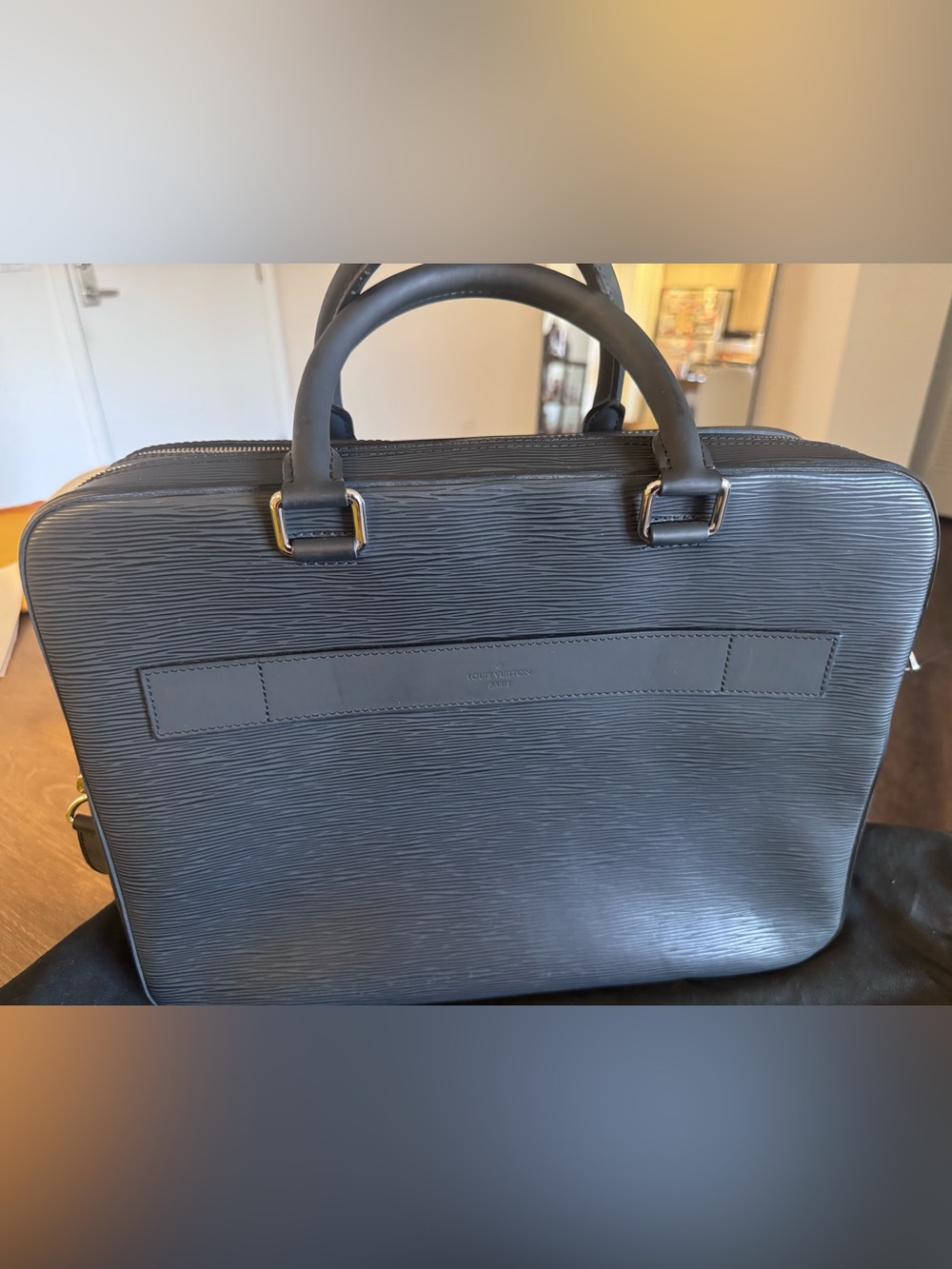 Louis Vuitton Dark Gray Epi Leather Business Tote